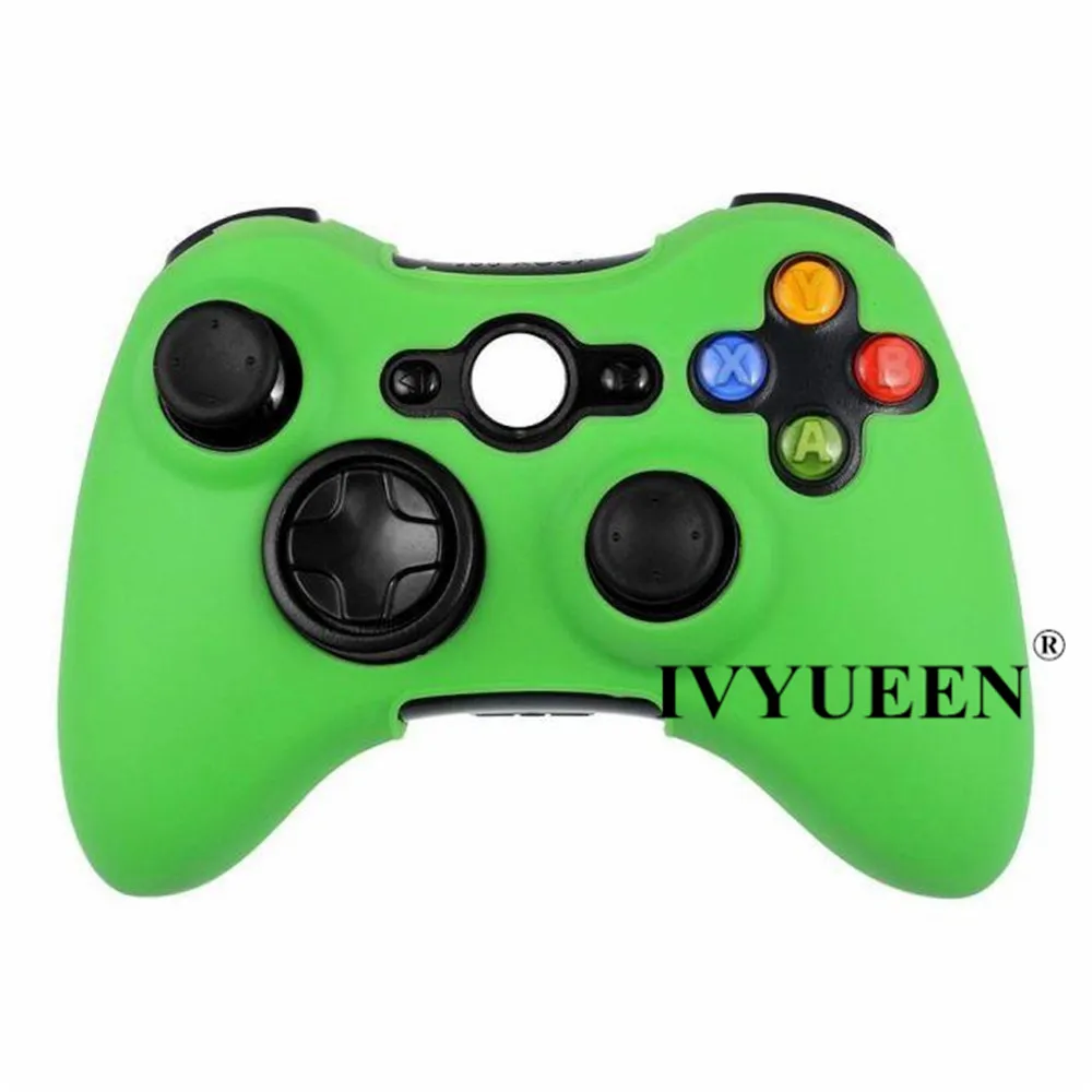 IVYUEEN силиконовый защитный чехол для microsoft Xbox 360 беспроводной/проводной контроллер+ палочки для большого пальца - Цвет: Зеленый
