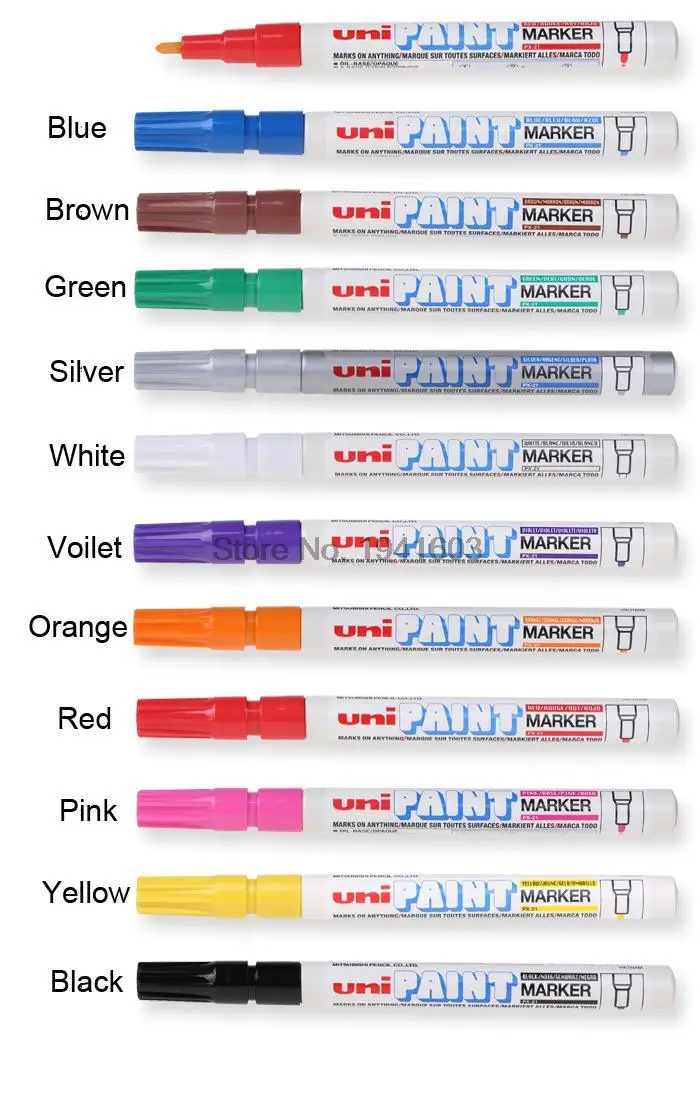 12colors UNI PX 21 Permanent Marker Pens Colored Oil Waterproof Writing