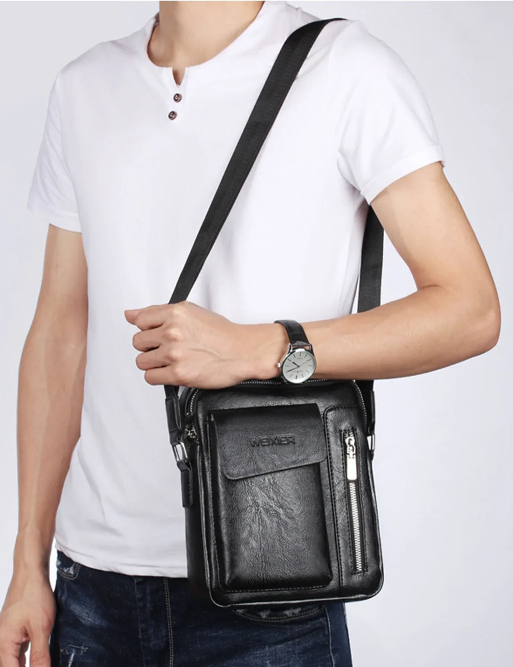 Мужская сумка, новая мода, английский стиль, кожаная сумка через плечо, Мужская винтажная Повседневная сумка на плечо, мужские сумки на молнии, мужские сумки