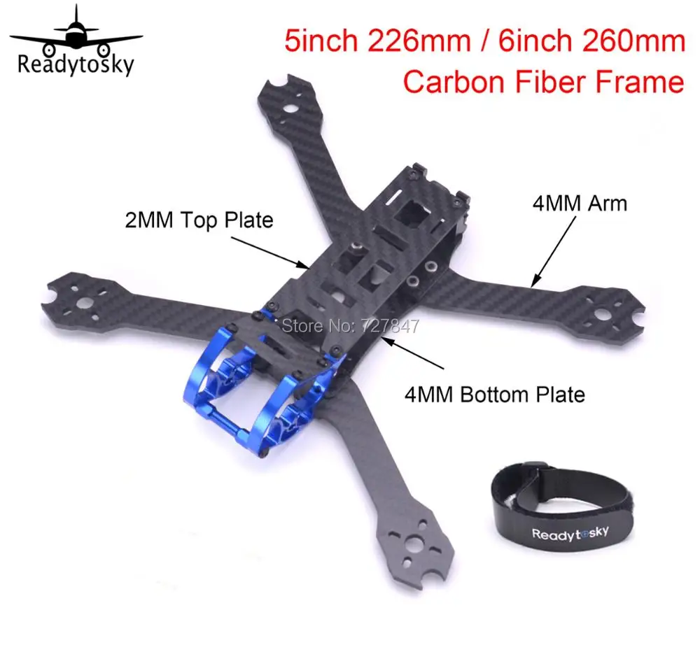 

NEW 5 inch 226 226mm / 6 inch 260 260mm with 4mm Arm Carbon fiber Quadcopter frame for FPV Racing Drone Chameleon Martian