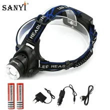 Светодиодный налобный фонарь светильник Алюминий 5000lm CREE XML T6 зум головки вспышки света светильник настраиваемый налобный фонарь 18650 Батарея спереди светильник