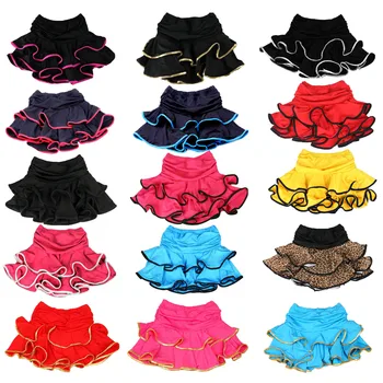 

Girls Latin Dance Skirt Ballroom Samba Chacha Dancing Dress Inside With Shorts Kids Mini Skirt Practice Latin Dance Skirts Wome