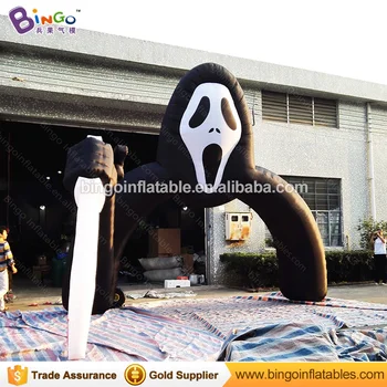 

Horrible Halloween decoration 5.4x4.7m inflatable halloween props ghost arch with sword inflatable extrance arch for party event