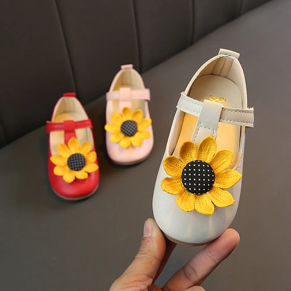 

Toddler Children Girls Kids Shoes For Girl Baby Girl Kids Sneakers Princess Outdoors Sunflowers Breathable Shoes Kids Trainers