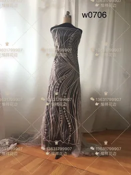 

Latest Gold French African Lace Fabric High Quality African Embroidered Tulle Lace Fabric For Wedding