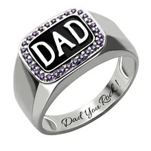Для мужчин камень акцент папа кольцо из серебра ручной работы Rock N Rose для папы подарок на день отца