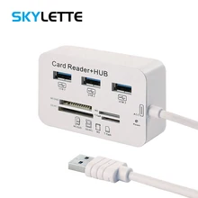 USB3.0 концентратор кардридер MS/SD/M2/T-flash 5 Гбит/с супер скорость Hab портативный индикатор питания USB разветвитель для нескольких USB устройств