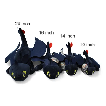 

4 Size Cute Toothless Dragon Cartoon Plush Toys How To Train Your Dragons Anime Soft Stuffed Dolls Toy For Kids Best Gifts