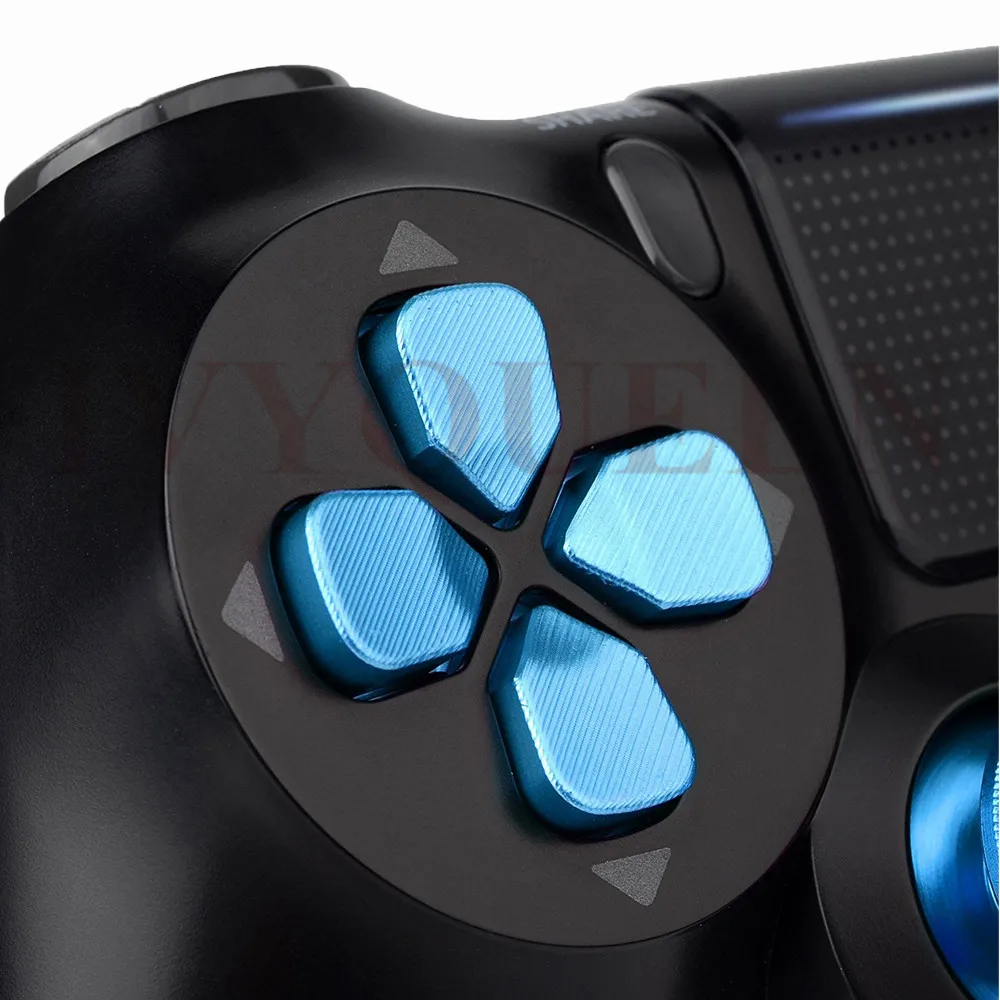 IVYUEEN для playstation 4 PS4 Pro тонкий контроллер синие алюминиевые аналоговые палочки+ металлический Dpad 9 мм пулевые кнопки комплект модов