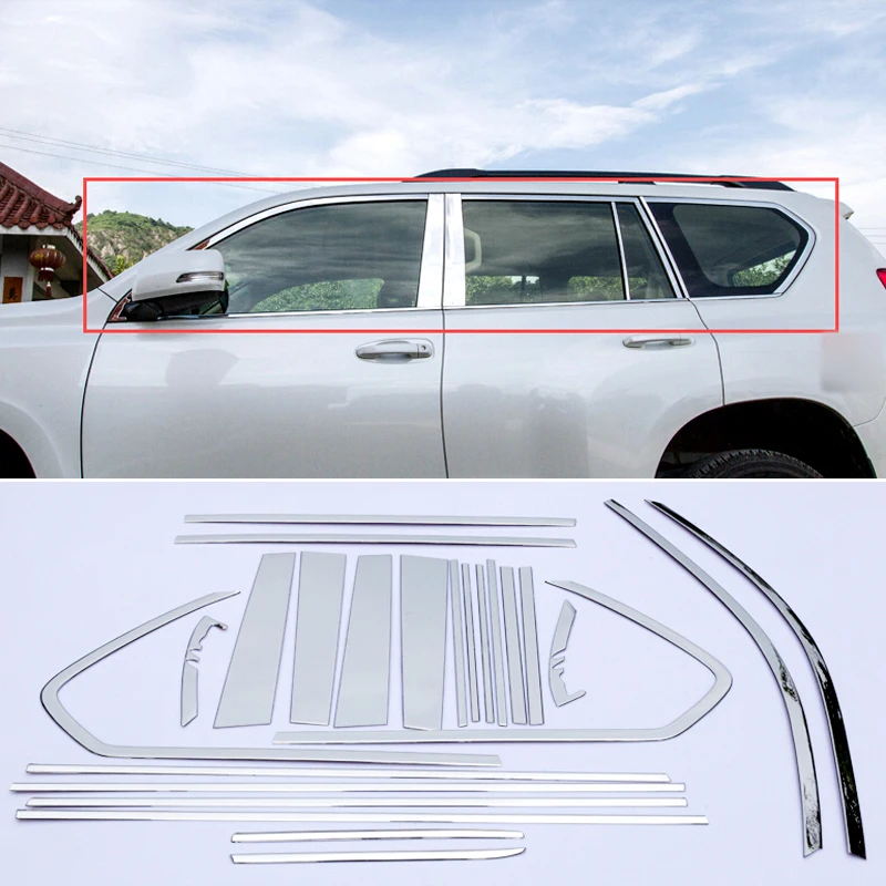 Window Center Pillar Post Cover TrimFor Toyota Land Cruiser Prado J150 2010-2016