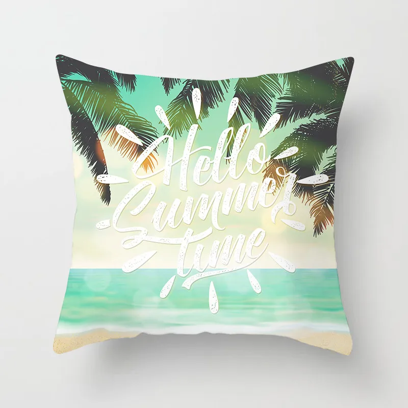 

Fuwatacchi Summer Style Cushion Cover Green Tree Cushion Cover Cotton Throw Pillow Cover Decorative Pillows Cover Flower