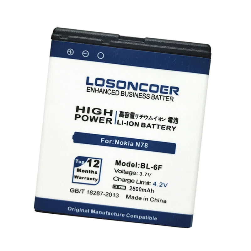 Аккумулятор LOSONCOER 2500 мАч BL 6F для Nokia N78 N79 6788 6788I N95 8G Бесплатная