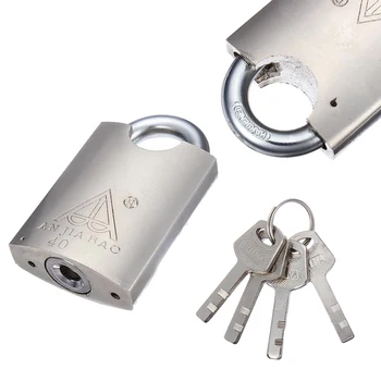 

High Quality 40mm 4 Keys Heavy Duty High Security Solid Lock Door Gate Box Safety Stainless Steel Padlock Gold Tone
