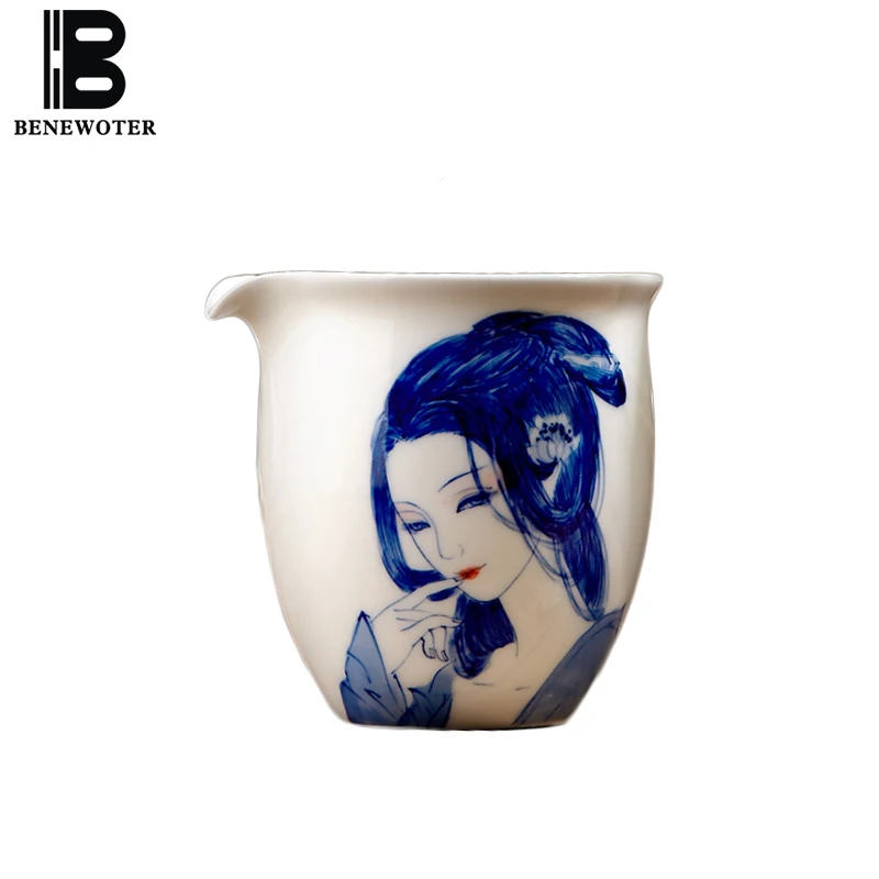 

180cc Jingdezhen Porcelain Fair Cup Office Kung Fu Tea Set Accessories Hand Painted Beauty Pattern Cha Hai Drinkware Coffee Mug