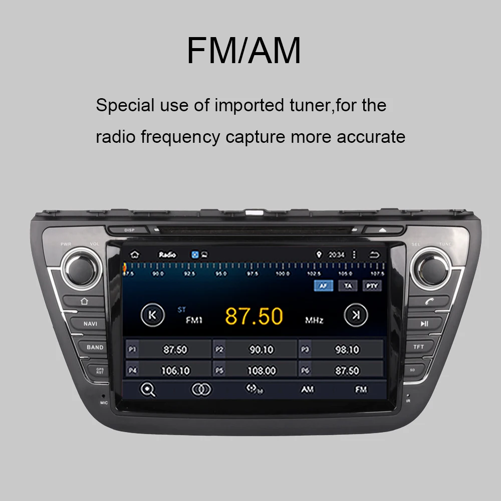 Perfect Android 9.0 System Car GPS DVD Player Head Unit for Suzuki SX4/S cross 2013-2019with Stereo Radio Navi Steering wheel multimedia 4