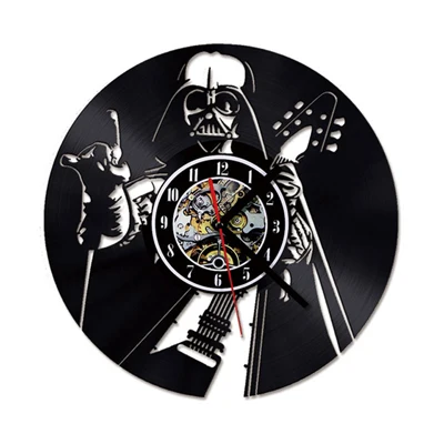 12in 3d wall clock Star Wars LED Wall Clock with 7 Colors Modern Design Movie Vintage Vinyl Record Clocks Wall Watch Home Decor - Цвет: B-NO LED