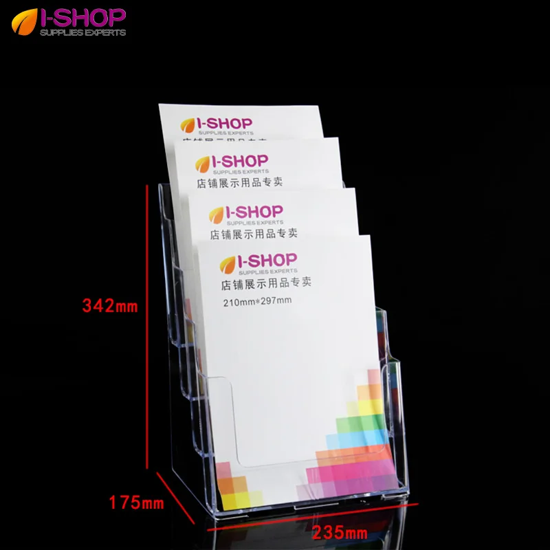 Four Tiers Magazine Display Catalog Holder Brochure Holder Multi Compartment Tiered Literature
