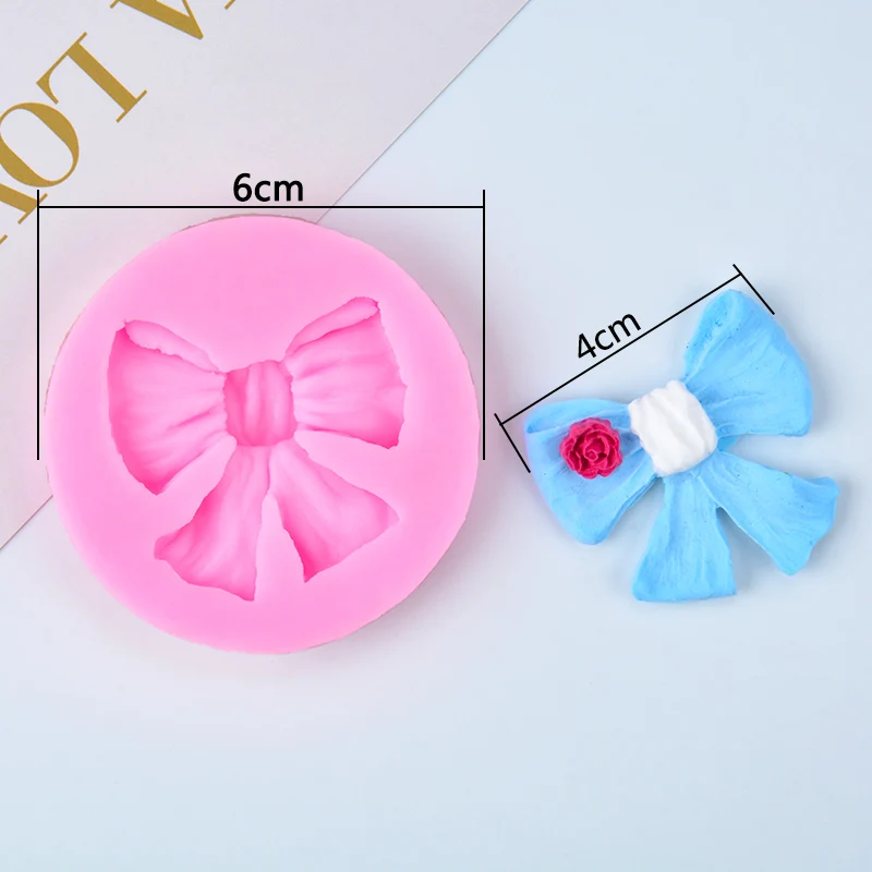 

SILIKOLOVE 1 Pcs Cute Bow Shape Vintage Fondant Silicone Molds For Cake Decorating