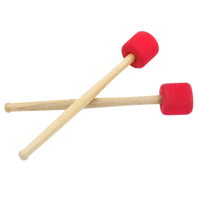 Басовый барабан молоток палочки красная пена молоток с деревянной ручкой для ударных бас барабан 13 дюймов