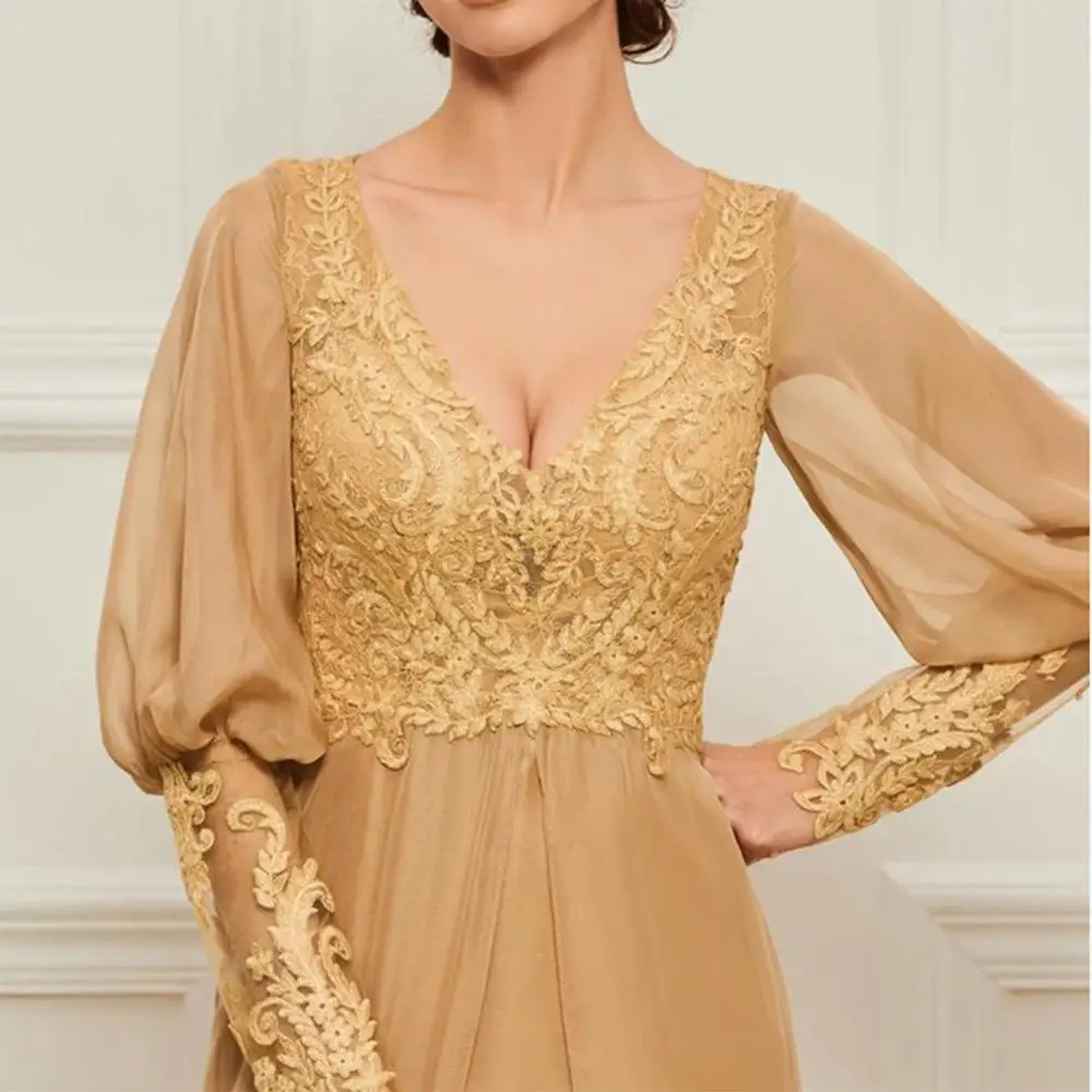ANTI abiye 2019 Champagne Evening Dress Long Sleeves Woman Plus Size Formal Party Gowns Elegant Lace Tulle robe soiree in turkey ANTI abiye 2019 Champagne Evening Dress Long Sleeves Woman Plus Size Formal Party Gowns Elegant Lace Tulle robe soiree in turkey