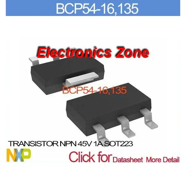 135 TRANSISTOR NPN 45 V 1A SOT223 bcp54 16, 1 BCP54 16 54 16, 13 BCP54 ...