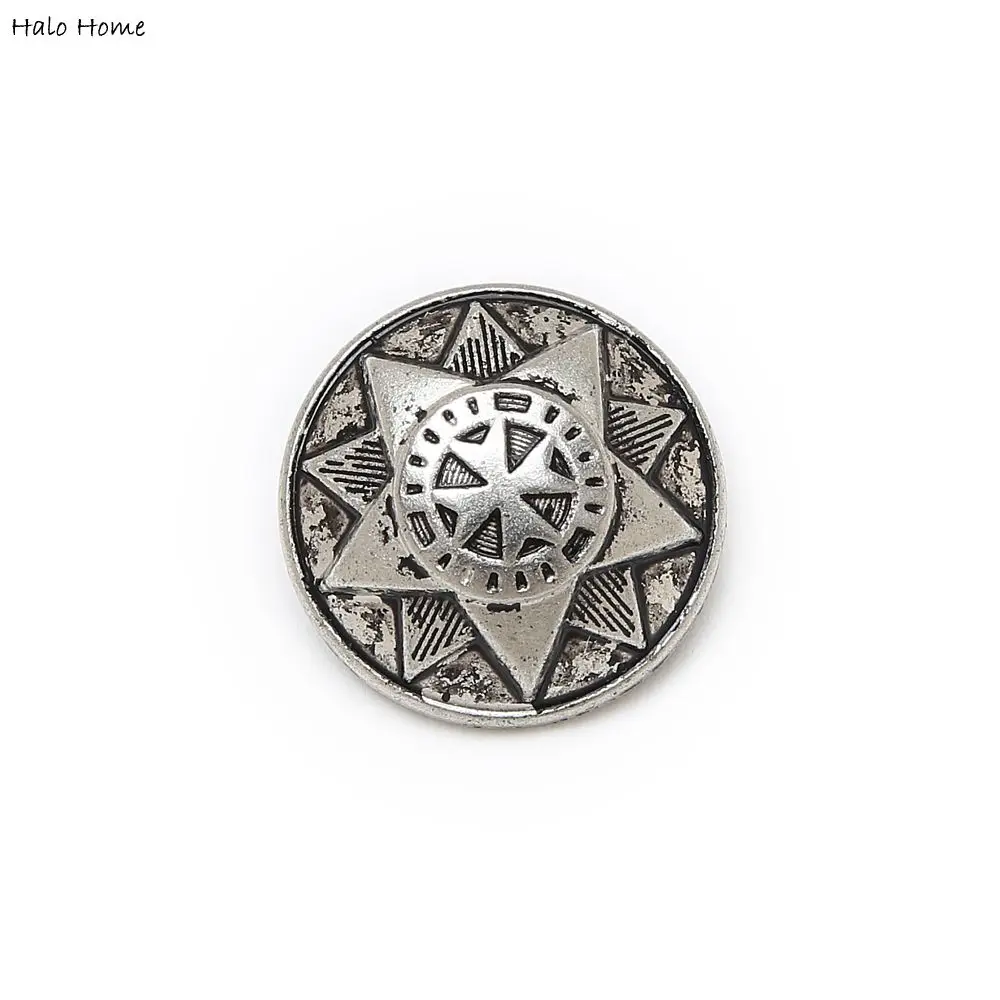 

5pcs Silver Shank Metal Buttons Star Round Coat Clothing garment Accessories DIY material Sewing Supplies