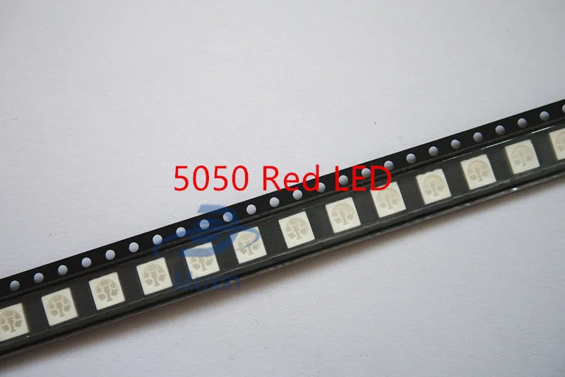 50 шт. 5050 светодиодный SMD чип красное поверхностное крепление 60 мА DC 2 в SMT бусины
