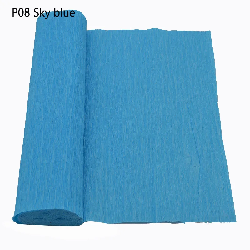 250x25 см 1 рулон DIY гофрированная бумага для изготовления цветов Упаковка цветы подарки упаковочный материал ручной работы Diy Упаковка Бумага Ремесло Декор - Цвет: P08sky blue