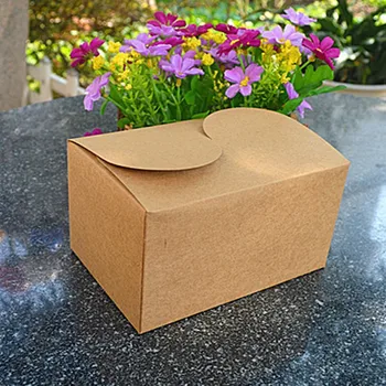 

DHL Wholesale 15.5*10.5+8.5cm Kraft Muffin Biscuit West Point Box Kraft Paper Gift Event Box For Snack Cookie Cake Packaging Box