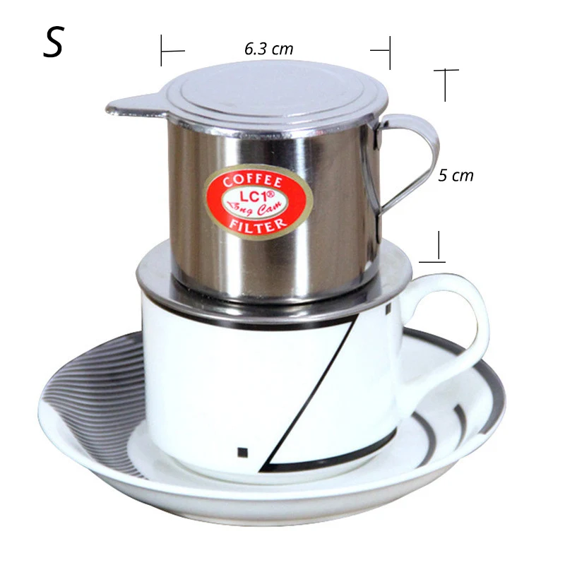 Stainless Steel Vietnamese Coffee Maker Pot Coffee Drip Filter 406 Stainless Steel Suitable For Making Black Coffee High Quality - Цвет: 7 cm