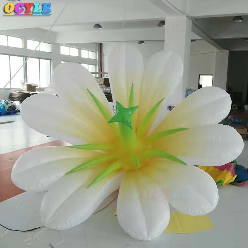 OCYLE,, светодиодный светильник, гигантское Надувное украшение в виде цветка для свадебной вечеринки, подвесные модели лилии, игрушки, воздушный шар для продажи