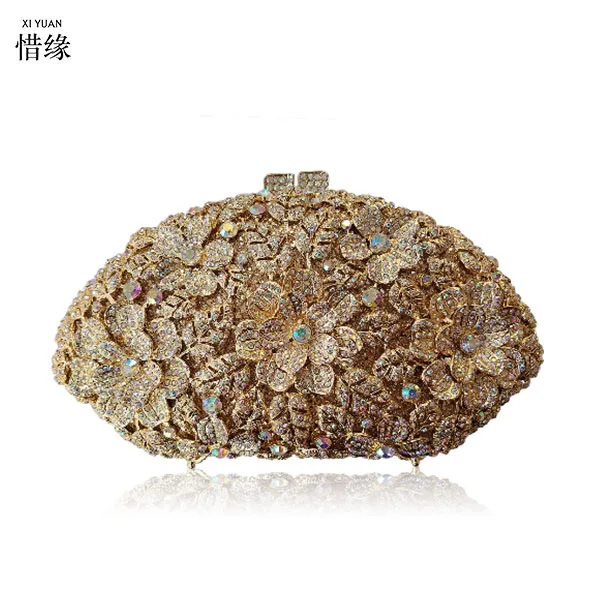 XIYUAN женские вечерние клатчи с кристаллами маленькие сумочки Minaudiere Свадебный