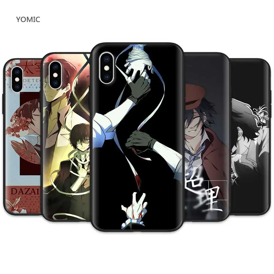 

Mobile Phone Case Cover for Apple iPhone XR 7 8 6 6S Plus X XS MAX 5 5S SE Black Silicone Case Bungou Stray Dogs Soft TPU Case