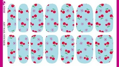 

Cute Red Cherry Design Nails Stickers Water Transfer Manicure Styling Tools Water Film Paper Decals