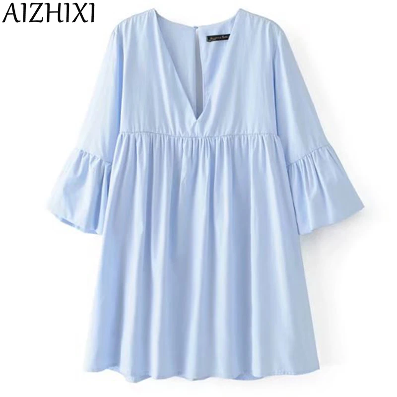 Aizhixi Для женщин Sexy V Средства ухода за кожей Шеи плиссированное платье Back Cut Out