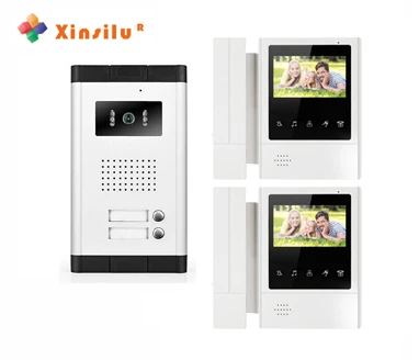 XINSILU Новое поступление 4 3 &quotвидео домофон для 2-квартир HD цветная Проводная
