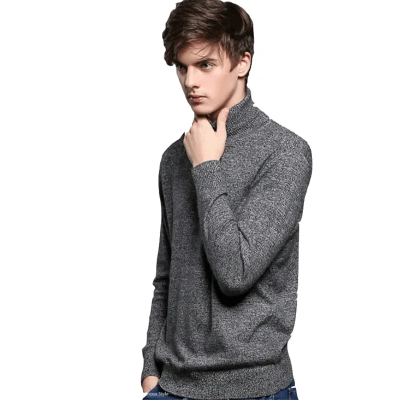 

Men Sweater Men's Cashmere Sweater High Collar Pullover Sweater Autumn and Winter New Thickening Bottoming Sweater clothes 2019