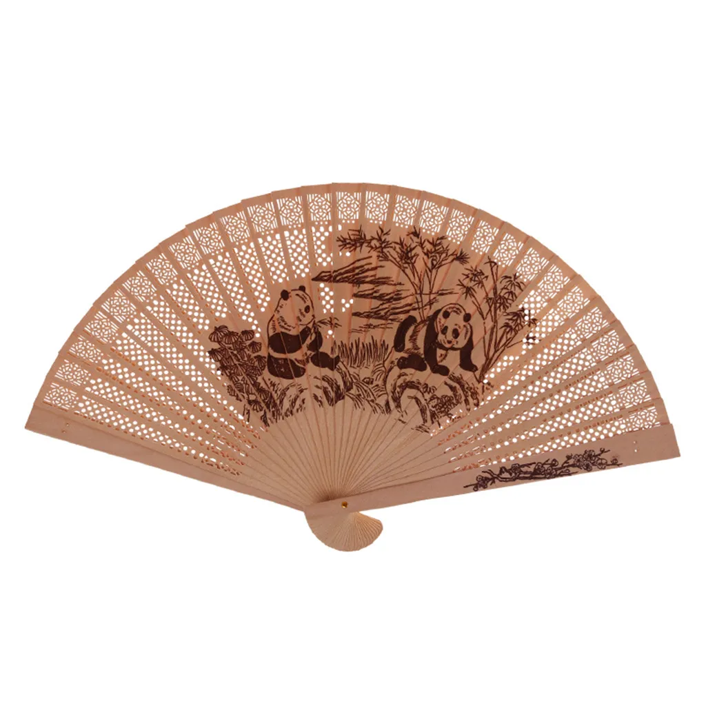 Hand fan bamboo Chinese Style personalized hand fans wedding favors Party Hollow Folding Hand Held Flower Fan L619 - Цвет: A