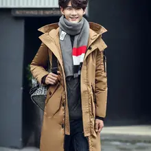 Корейский стиль мужские зимние куртки и пальто для будущих мам повседневное длинное пальто стеганая куртка Свободные теплые толстые парка