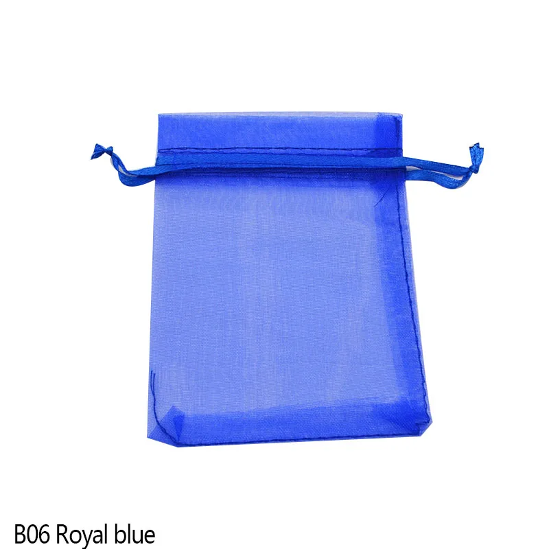 20 шт. 7x9 9x12 11x16 13x18 см сумки из органзы для упаковки ювелирных изделий сумки для украшения свадебной вечеринки Сумки для подарков - Цвет: B06 Royal blue