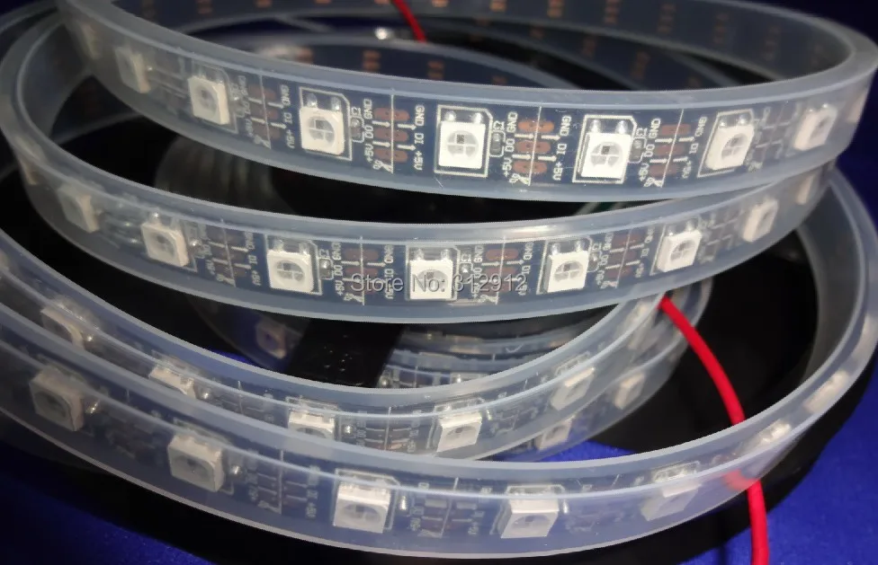 4m DC5V WS2812B BLACK PCB led pixel srip IP68 60pcs WS2812B/M с 60 пикселями|pcb industrial|pcb distributorpcb test |
