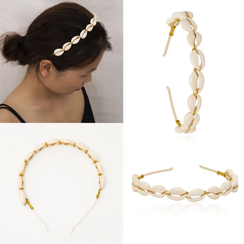 Fashion Shell Headbands Bohemian Hairbands for Women Hair Jewelry Bride Wedding Natural Stone Hair Hoop Party Accessories