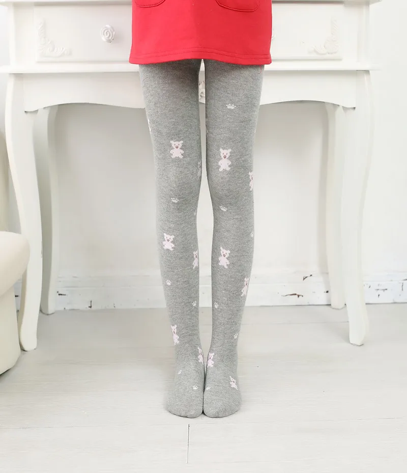 1 шт. модные осенне зимние колготки для девочек милые вязаные с рисунком медведя