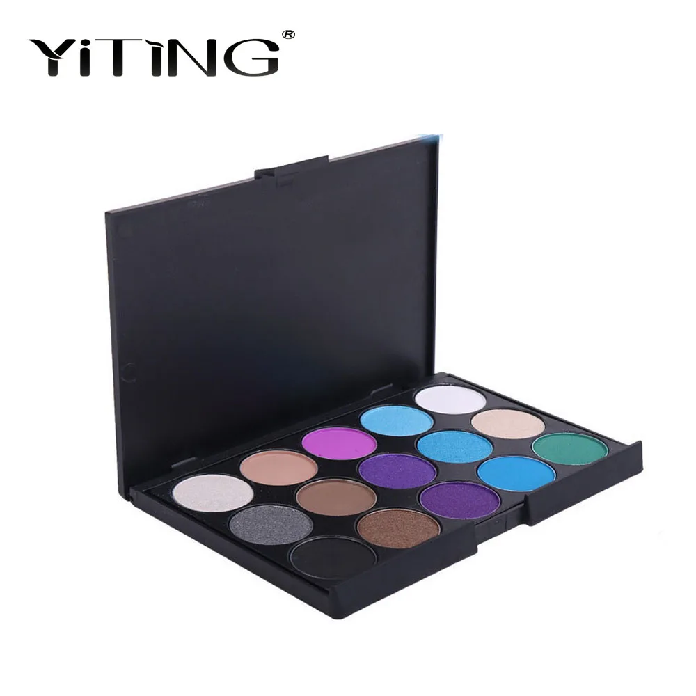 YITING 15 цветов блеcтящие тени для век макияжа Палитра Косметика пигмент Shimmer