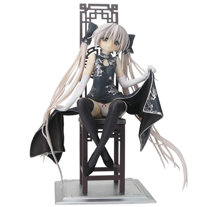 22cm Adult Love JP Anime Game Black Silk Dress Yosuga no Sora Kasugano Sora Sexy PVC Action Figure Collectible Toy Free Shipping (7)