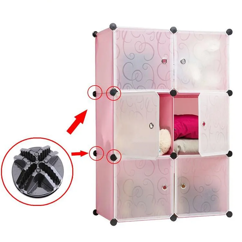 Shelf Storage 20Pcs Cabinet Buckle Connectors Cube DIY Modular Closet Organizer Wardrobe Rack Clothes Shelf Storage Cabinet #2u (5)