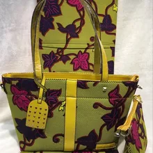 Alta Calidad África Diseño de la Mujer Ocasional Bolsa de Flores de Verano Impresa Bolsa De Cera Y Cera Conjunto Tela Para Vestido de La Manera DF-410