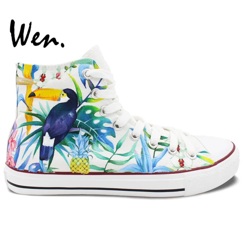 Wen Original Hand Painted Shoes Design Custom Selva Toucan Wen Original Hand Painted Shoes Design Custom Selva Toucan