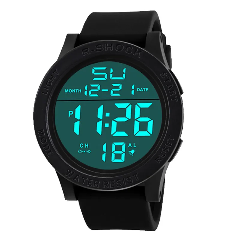 

HONHX 2018 Best Sell Digital Watch Men Fashion Waterproof Men's Boy LCD Digital Stopwatch Date Rubber Sport WristWatch relogio