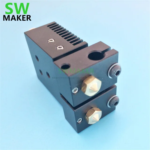 Plus + Dupla Cabeça de Extrusão 2 em 2 para Fora 0.4mm para Peças Nova Chimera Hotend Kit 1.75mm Impressora 3d Alta Qualidade v6 Pt100 - Imagem 2